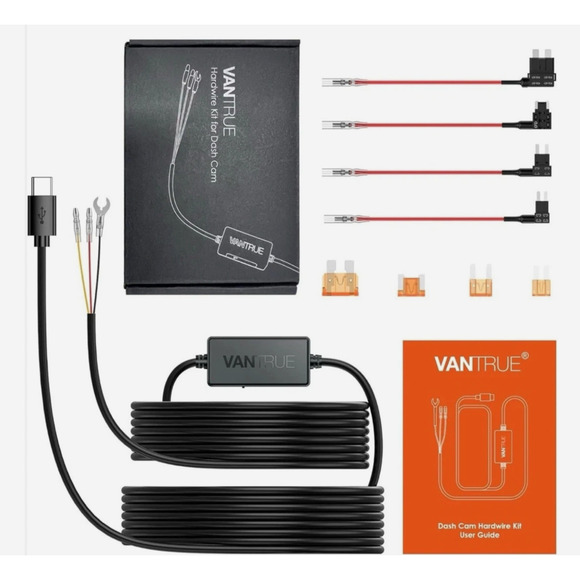 Vantrue Hardwire Kit for Dash Cam | 12V-24V to 5V USB-C | Parking Mode|Fuse Taps - Picture 1 of 4
